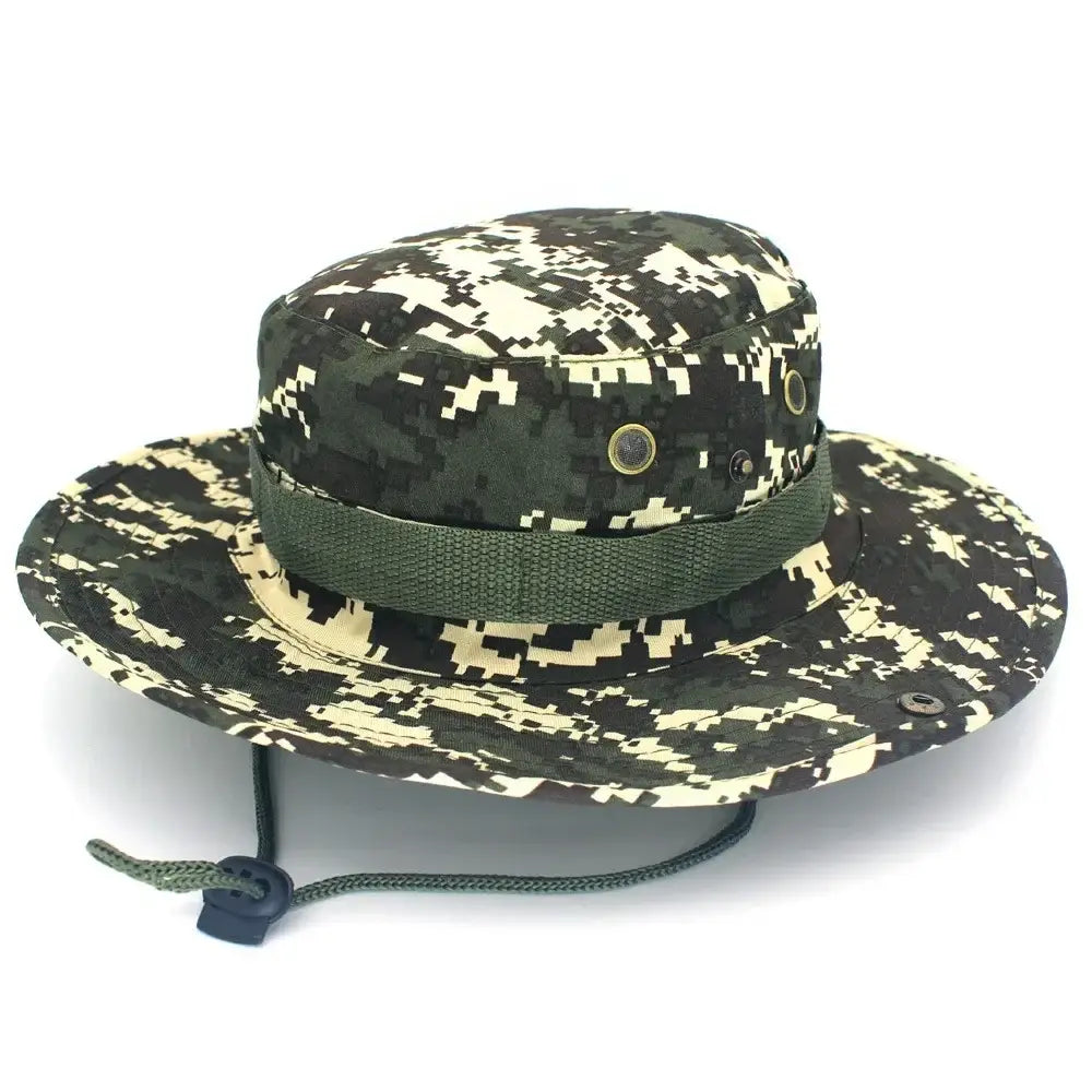 Camouflage Tactical Cap Boonie Hat Caps Camo Men Outdoor Sports Sun Bucket Cap Fishing Hiking Hunting Hats 60CM