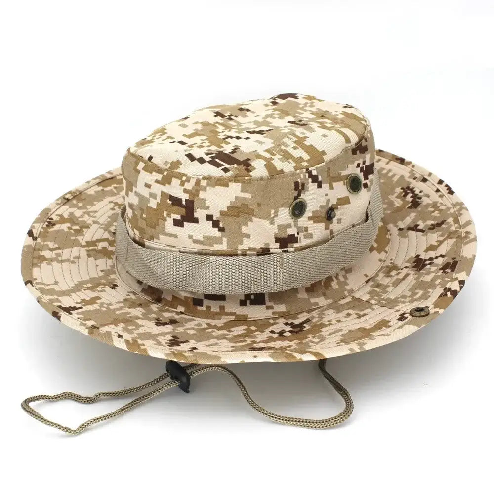 Camouflage Tactical Cap Boonie Hat Caps Camo Men Outdoor Sports Sun Bucket Cap Fishing Hiking Hunting Hats 60CM
