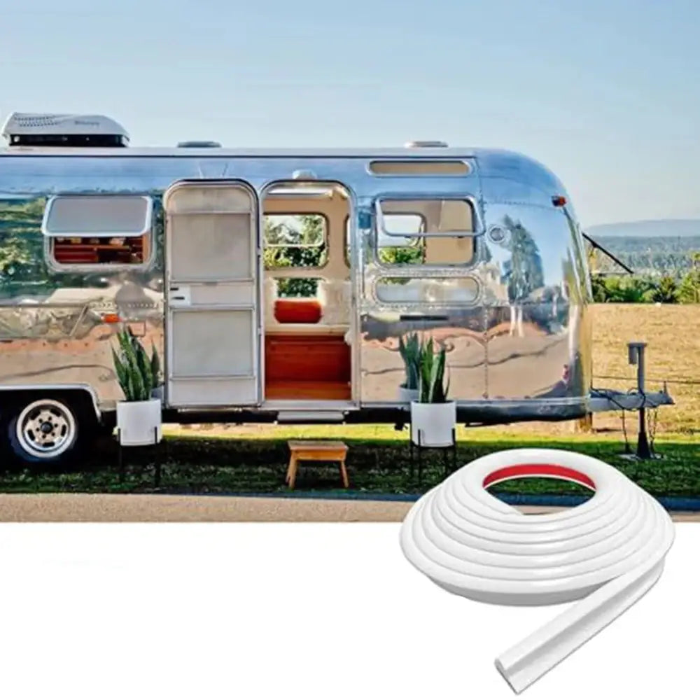 Camper Van Gutter Rain Guard – J Shape Drip Stop PVC Rain Gutter (5m) - 5m / Camper Van Gutter Rain Guard - HBC