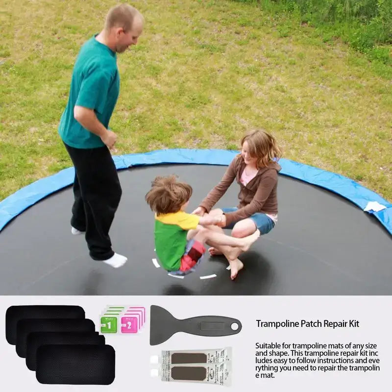 Camping Tent Trampoline Waterproof Patch Fixing Kit Trampoline Patch Repair Kit Repair Mat Tear Hole Repairing Tools