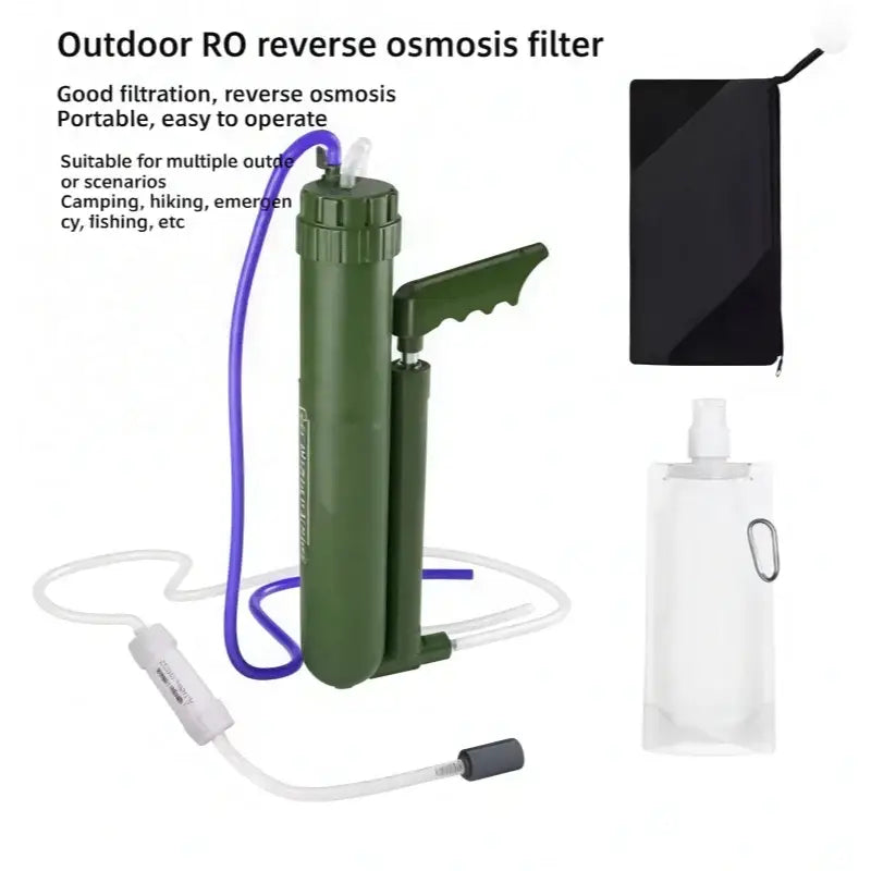 Camping Water Filters,Survival Tools,Portable Outdoor Water Purifier Camping Filter with UF RO Pump,Hiking Emergency