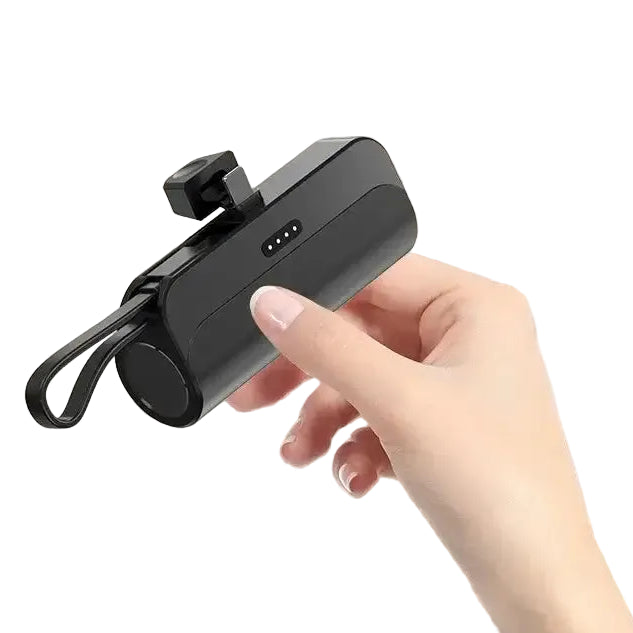 Capsule Mini Wireless 10000Mah Power Bank - Black Apple Plug / 5000Mah