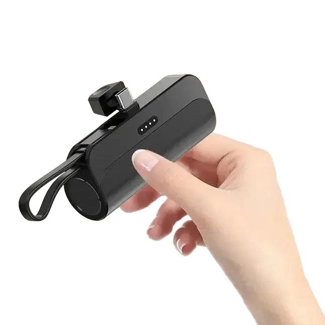 Capsule Mini Wireless 10000Mah Power Bank - Black Type-C Plug / 5000Mah