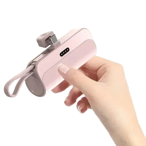 Capsule Mini Wireless 10000Mah Power Bank - Pink Type-C Plug / 5000Mah