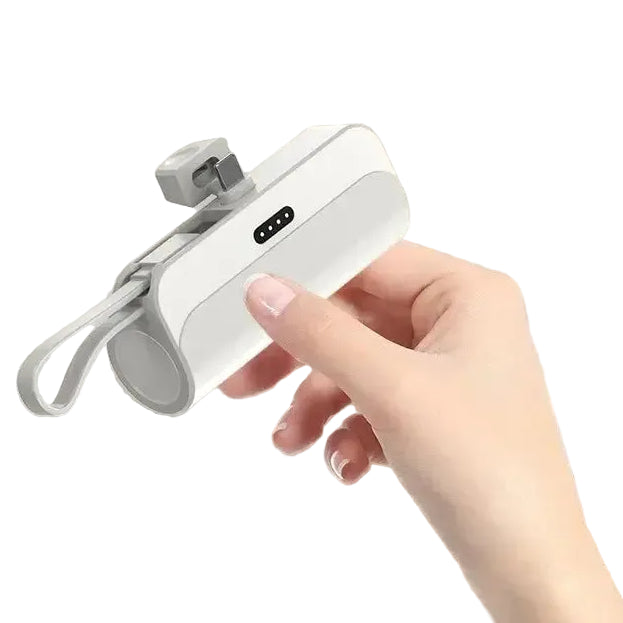 Capsule Mini Wireless 10000Mah Power Bank - White Apple Plug / 5000Mah