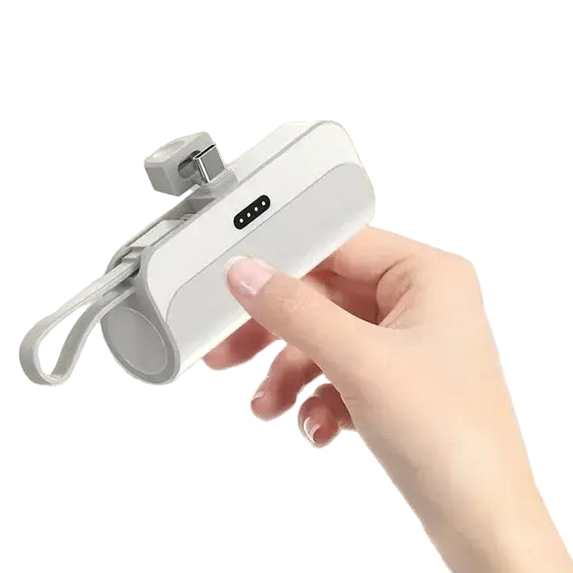 Capsule Mini Wireless 10000Mah Power Bank - White Type-C Plug / 5000Mah