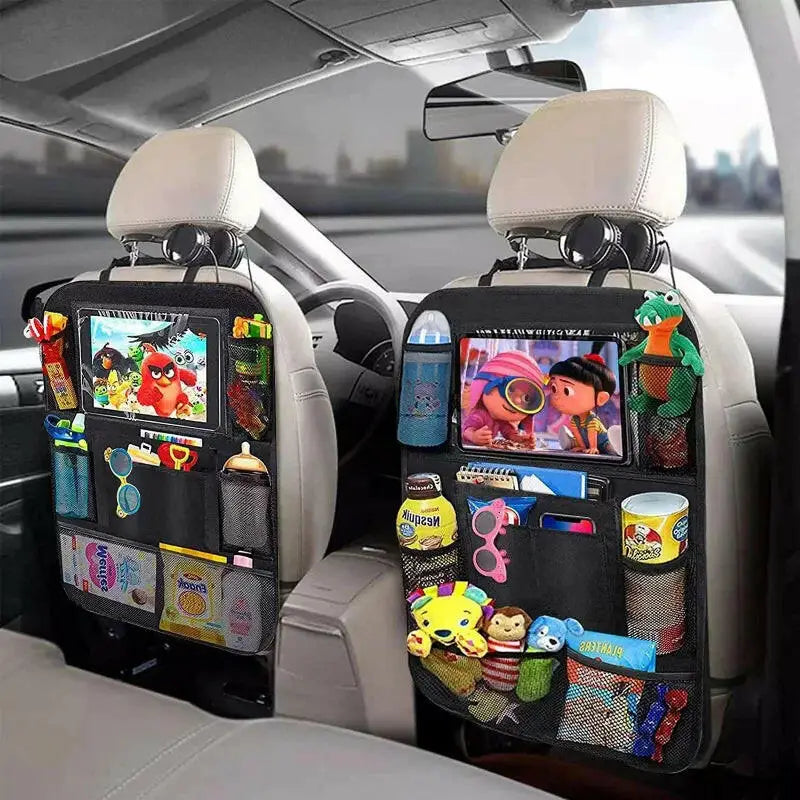 Car Backseat Organizer with Touch Screen Tablet Holder Auto Storage Pockets Cover Car Seat Back Protectors Car