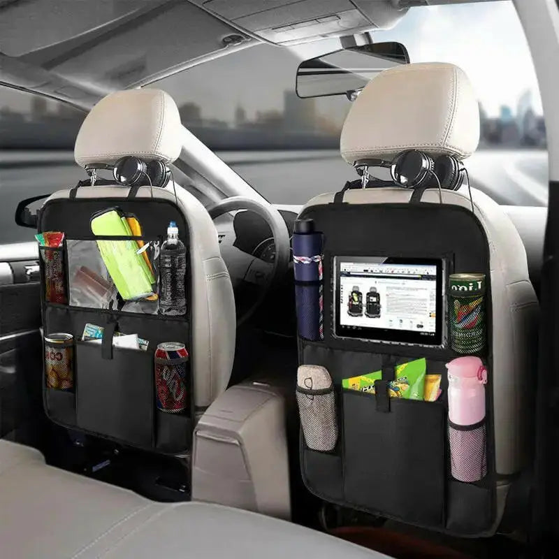 Car Backseat Organizer with Touch Screen Tablet Holder Auto Storage Pockets Cover Car Seat Back Protectors Car