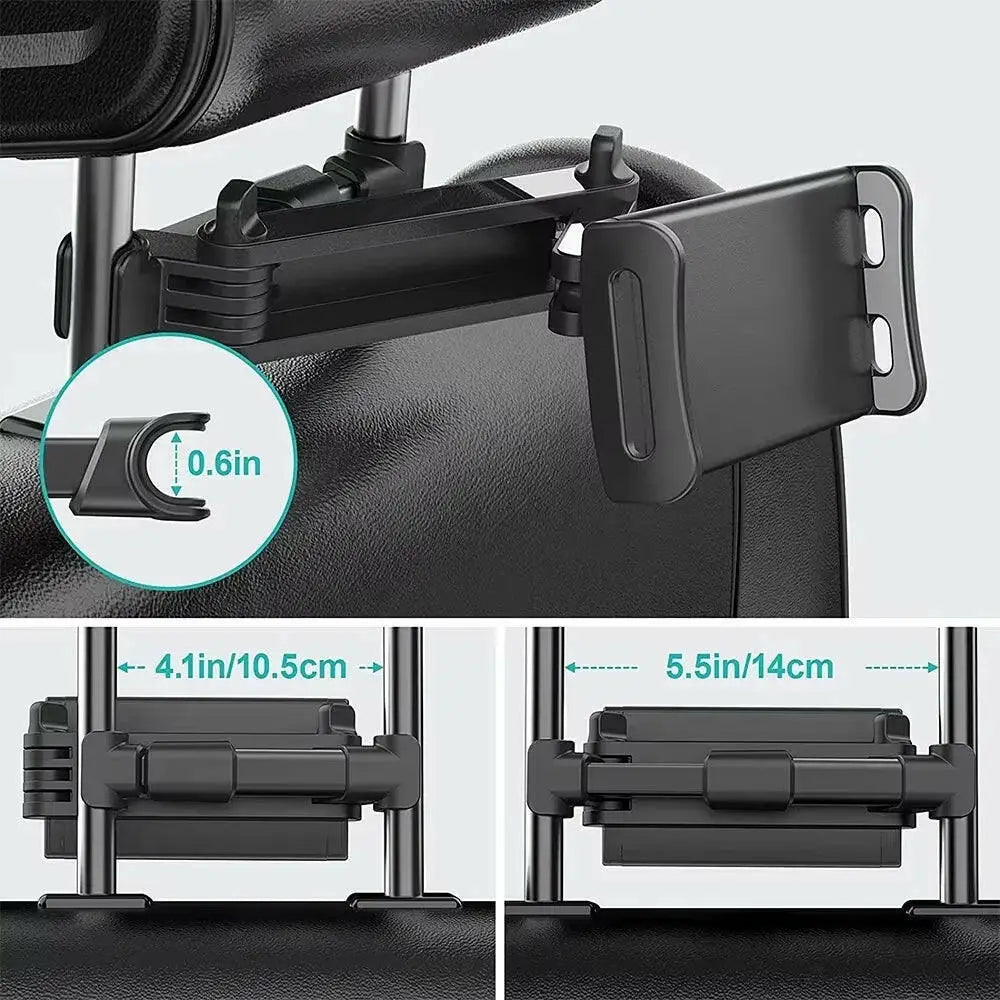 Car Tablet Holder - Headrest Mount Cradle for iPad Air Mini and 4.7-12.9’’ Devices