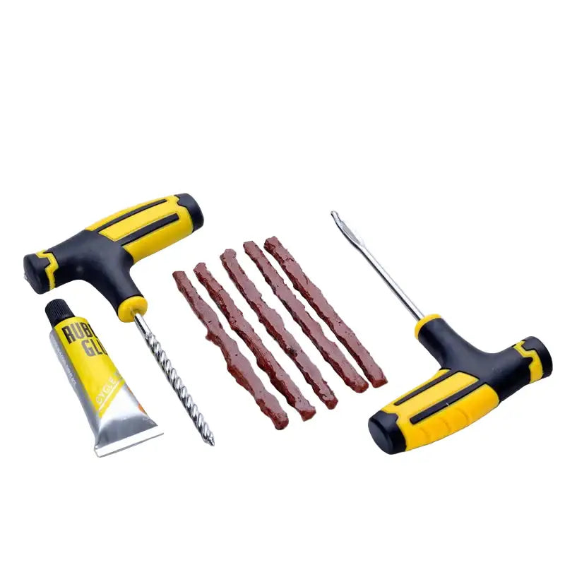 Car Tyre Repair Kit with Durable Strips & Super Glue - 8pcs-2 - HBC