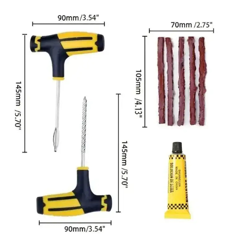 Car Tyre Repair Kit with Durable Strips & Super Glue - HBC
