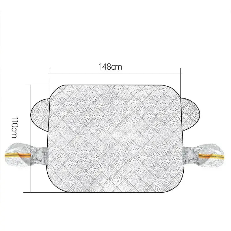 Car Windshield Snow & Ice Protector – Front/Rear Winter / Sunshade Cover - 110x148cm - HBC