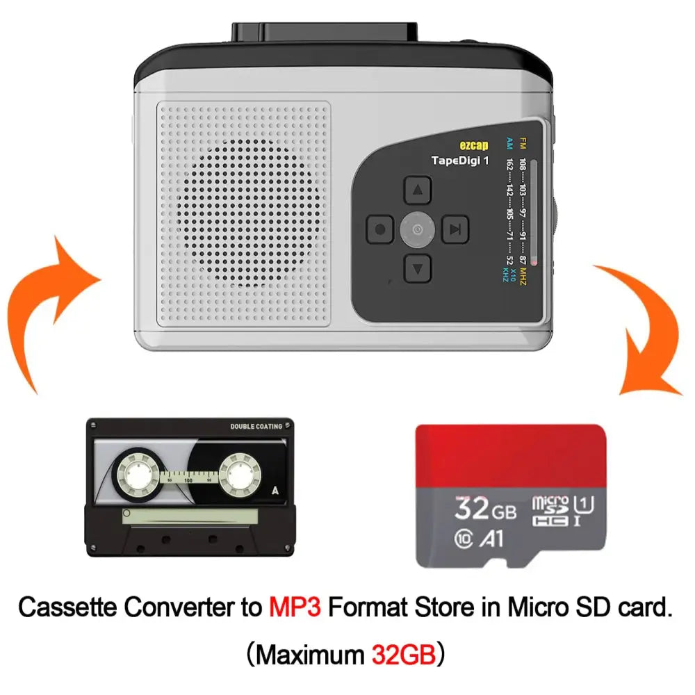 Cassette Walkman with MP3 & Radio - Radio / MP3 Converter - SS