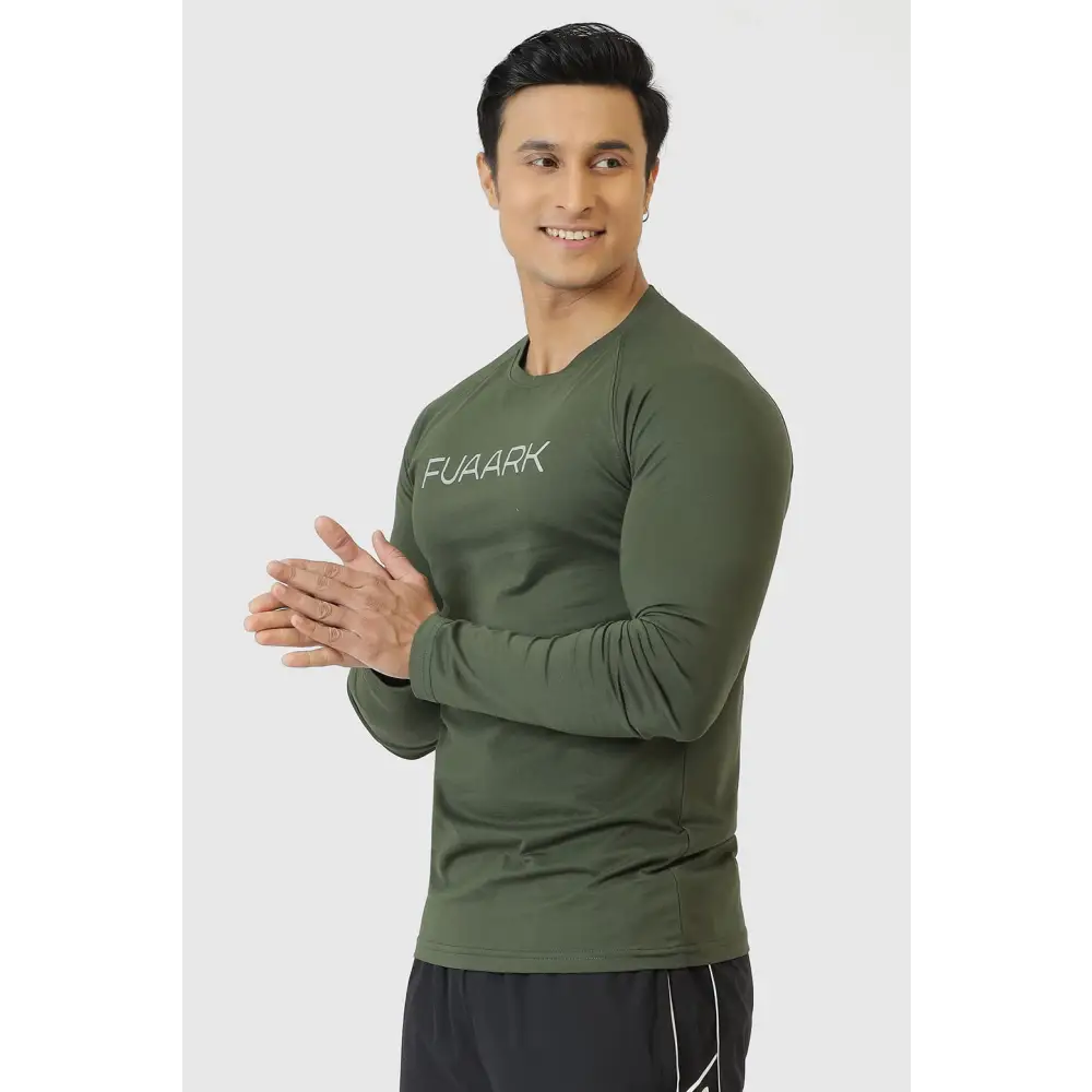Chase Full Sleeves T-shirt Olive - Tshirts