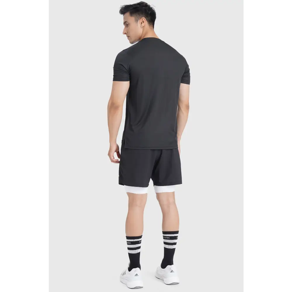 Checks Running T-shirt Black - Tshirts