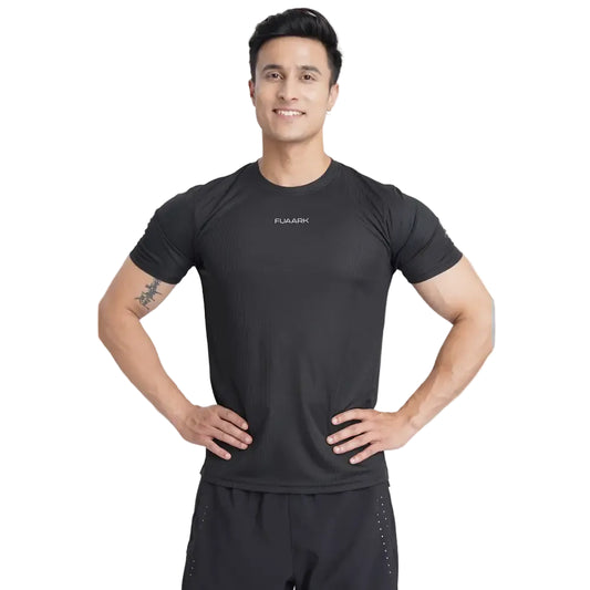 Checks Running T-shirt Black - Tshirts