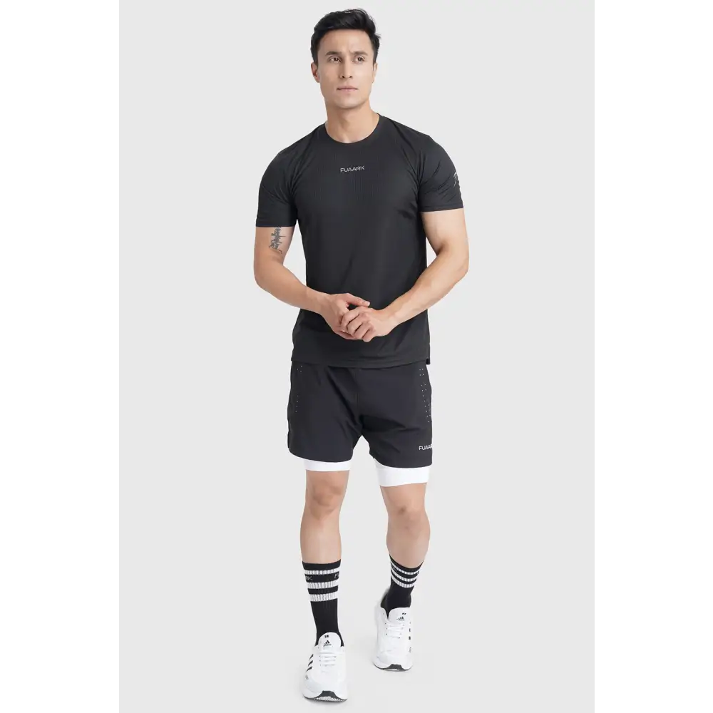 Checks Running T-shirt Black - Tshirts