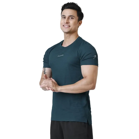 Checks Running T-shirt Bottle Green - Tshirts