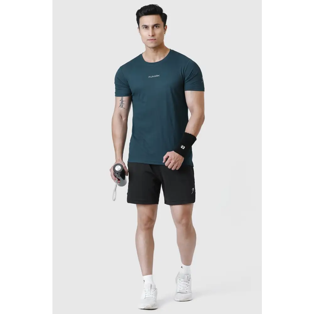 Checks Running T-shirt Bottle Green - Tshirts