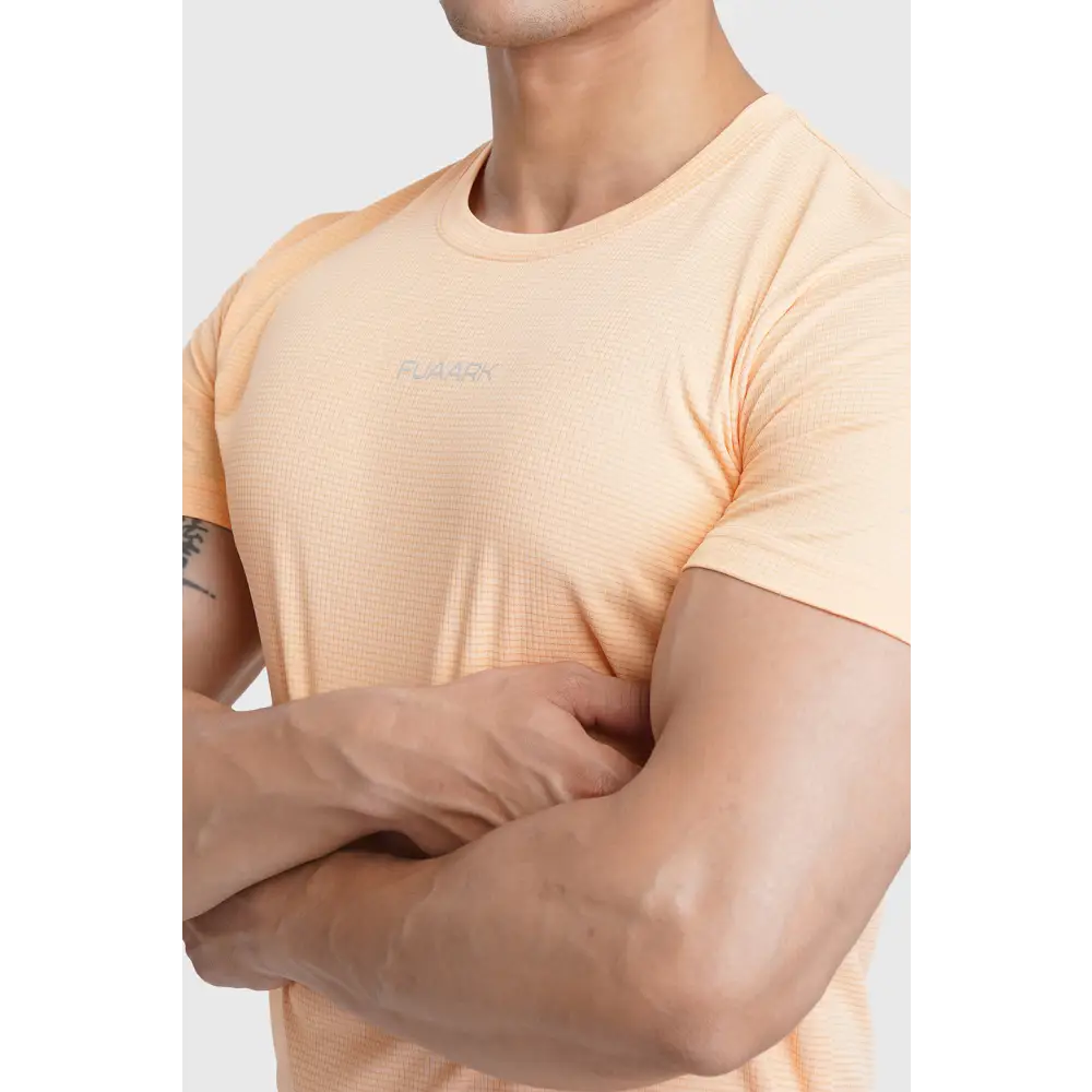 Checks Running T-shirt Peach - Tshirts