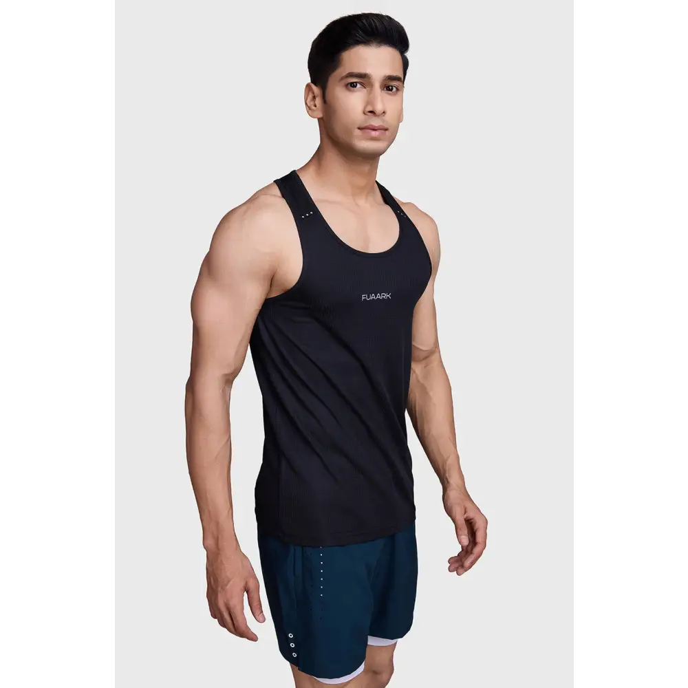 Checks Running Tank Black - Vest