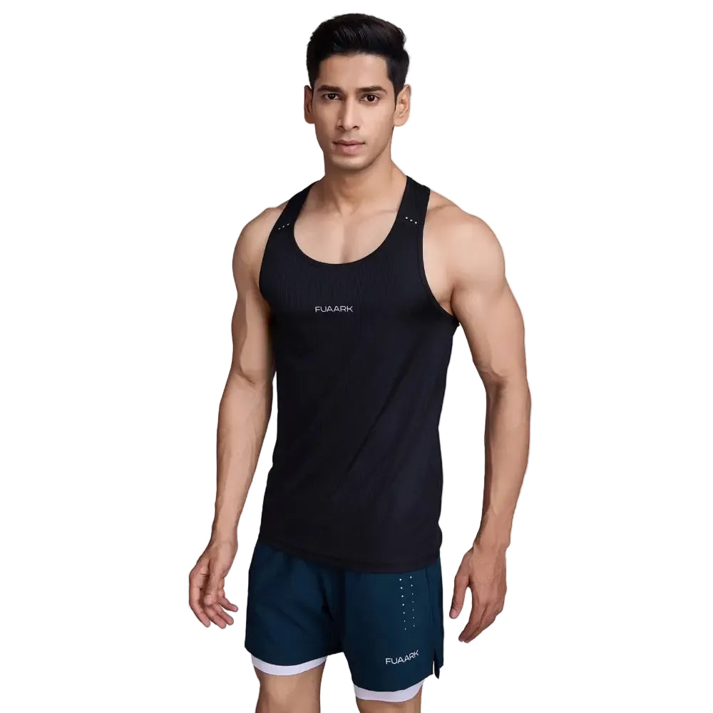 Checks Running Tank Black - Vest