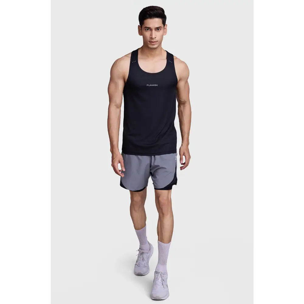 Checks Running Tank Black - Vest