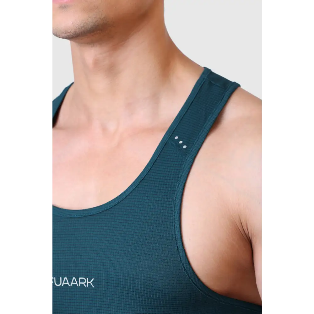 Checks Running Tank Bottle Green - Vest