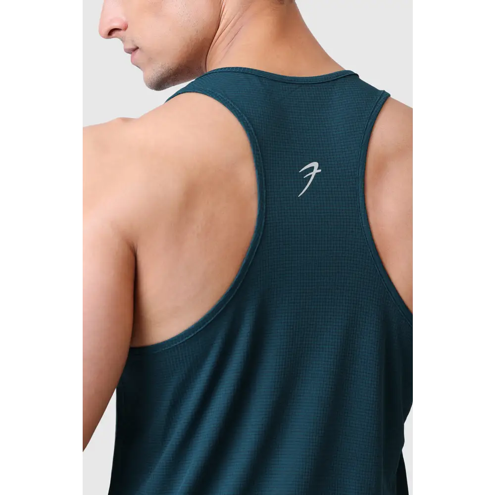 Checks Running Tank Bottle Green - Vest