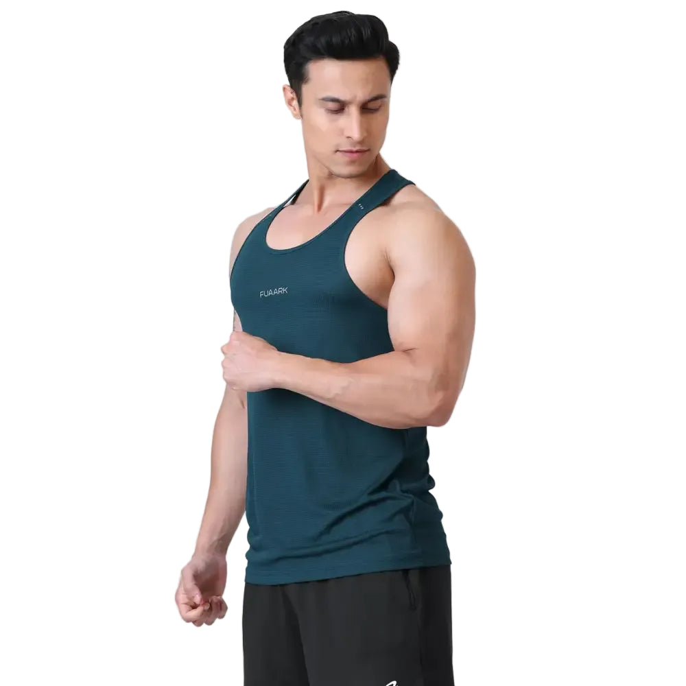 Checks Running Tank Bottle Green - Vest