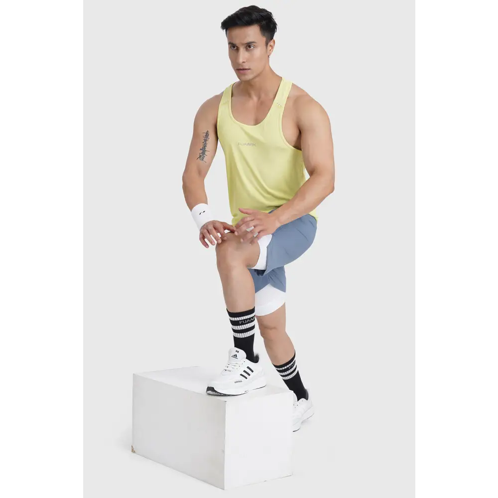 Checks Running Tank Lime - Vest