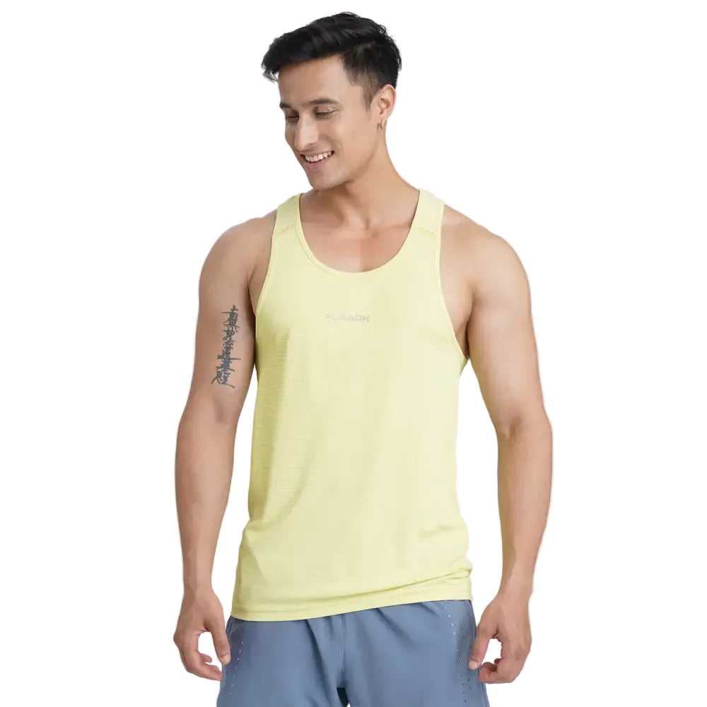 Checks Running Tank Lime - Vest