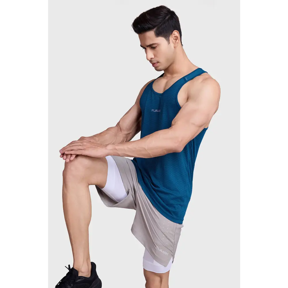 Checks Running Tank Teal - Vest