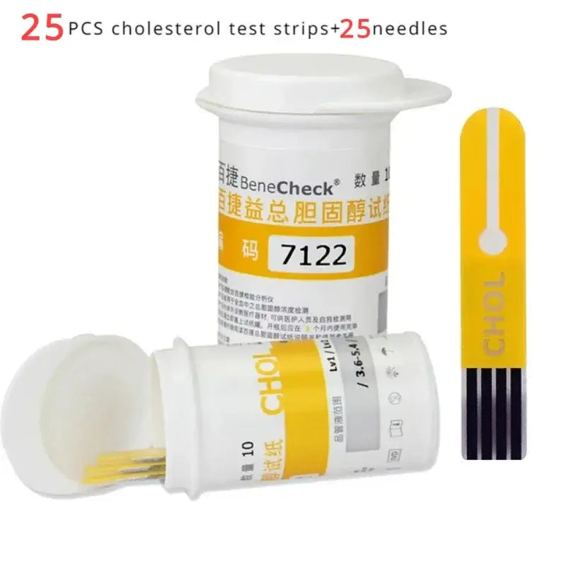 Cholesterol Test Strips – Total Cholesterol Home Test (25pcs) - Cholesterol Test Strip - HBC