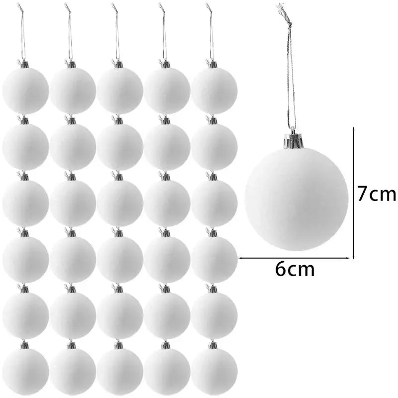 Christmas Balls – Tree Hanging Ornaments - White / 1pc - SS