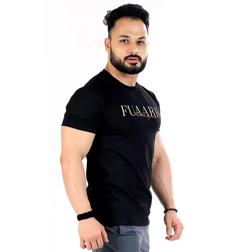 Classic T-shirt Black with Brown