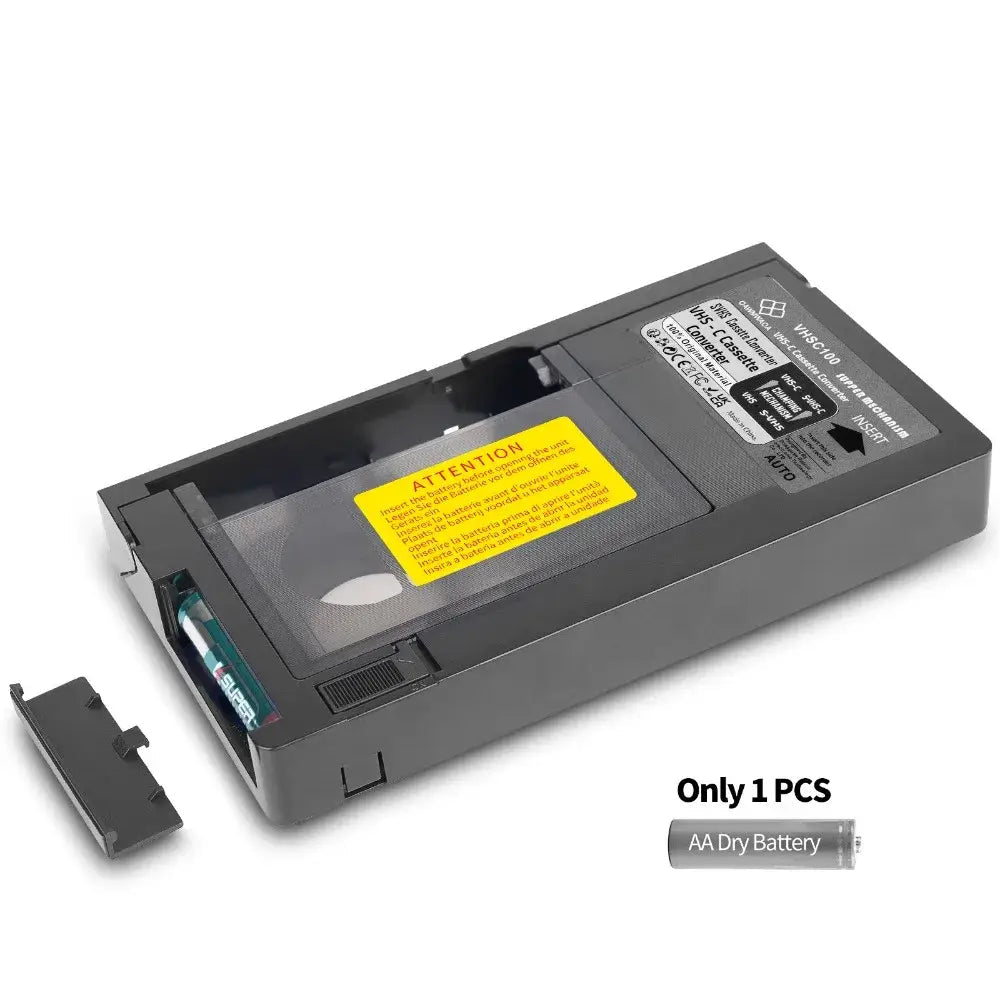 Classic Vintage VHS-C Tape Adapter Convert VHS Tapes To VHS-C Half-size Video Cassettes With This Conversion Box - black