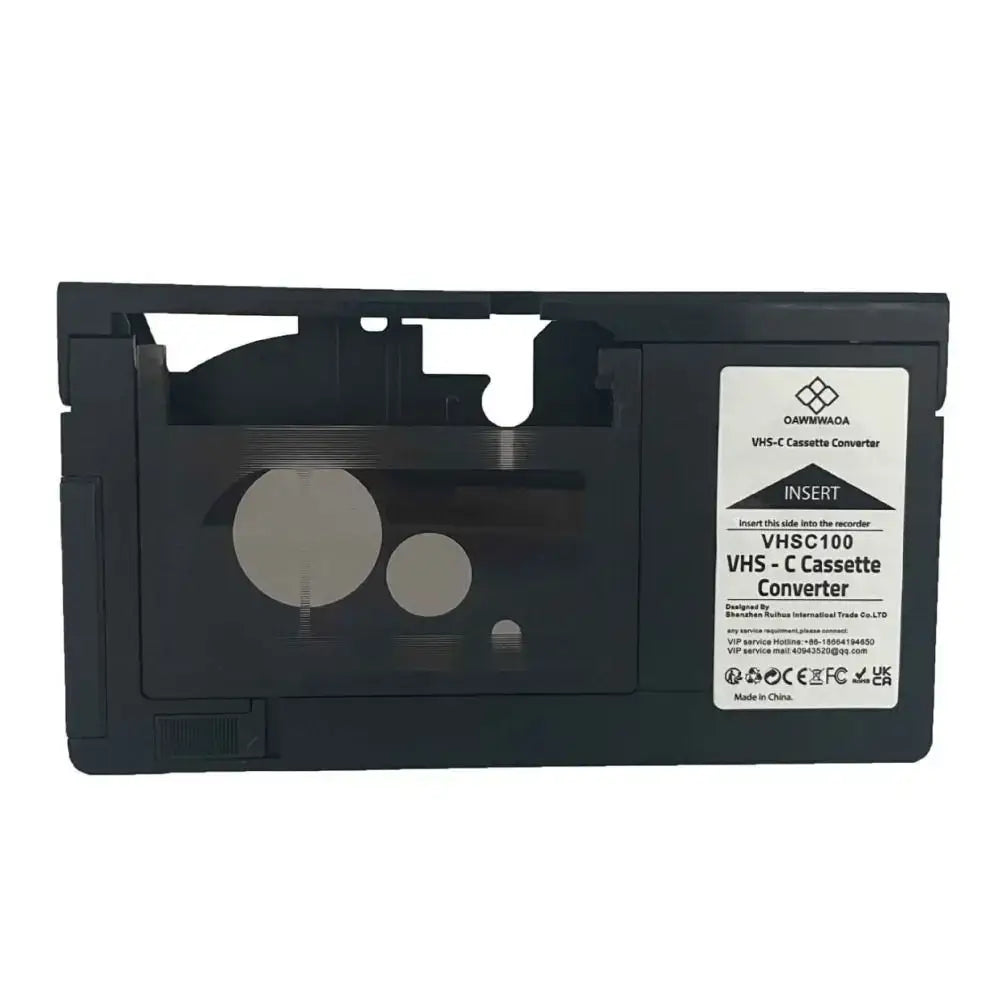 Classic Vintage VHS-C Tape Adapter Convert VHS Tapes To VHS-C Half-size Video Cassettes With This Conversion Box - black