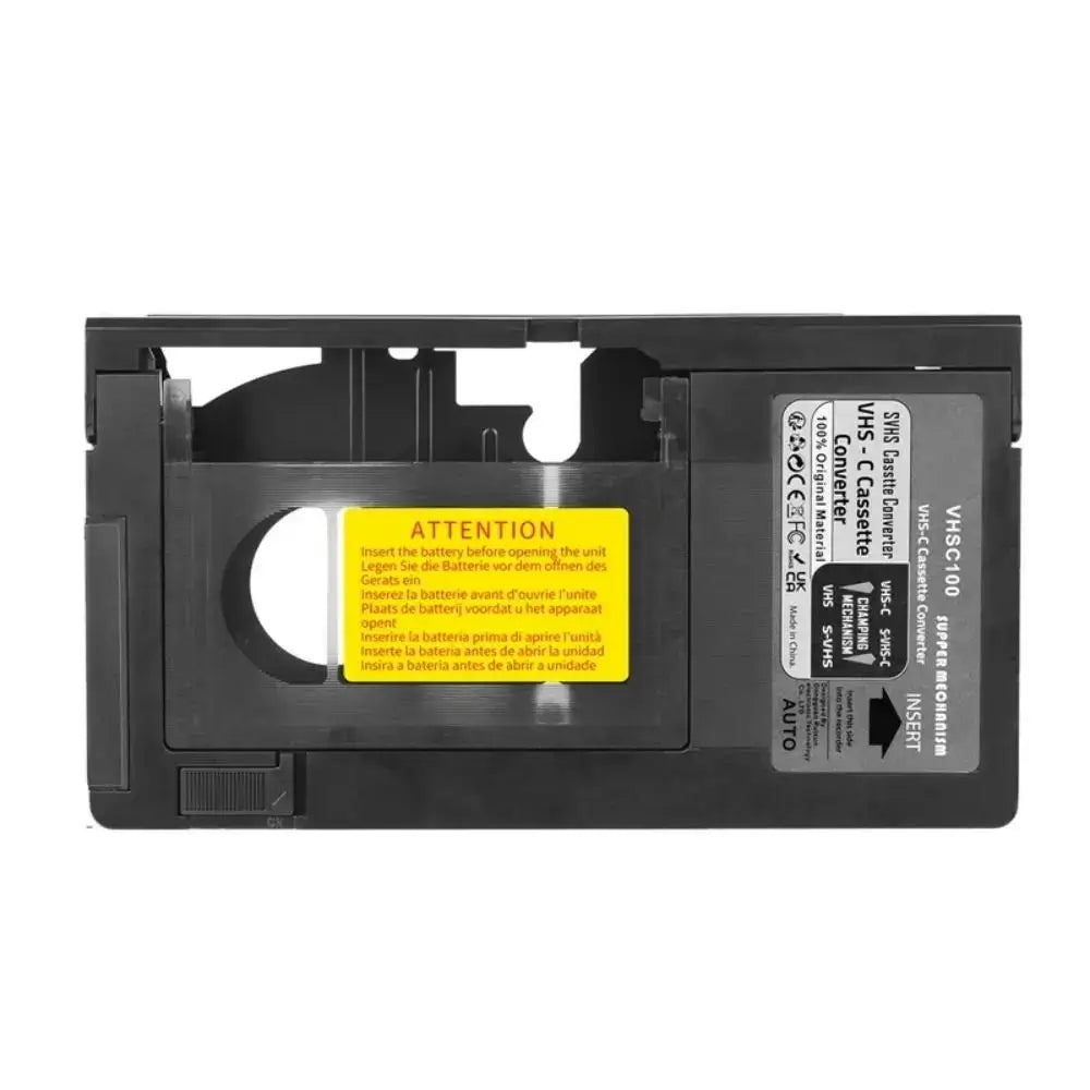 Classic Vintage VHS-C Tape Adapter Convert VHS Tapes To VHS-C Half-size Video Cassettes With This Conversion Box - black