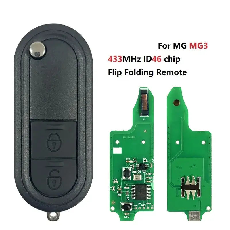 CN097011 Aftermarket For MG MG3 433MHz ID46 chip 2 Button Replacement Flip Folding Remote Key - Aftermarket no logo
