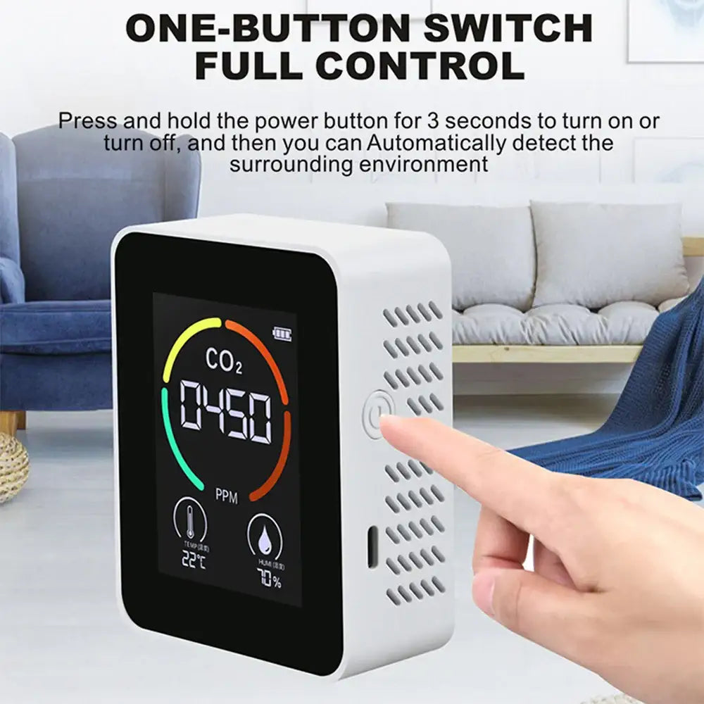 CO2 Detector Multifunctional Thermohygrometer Air Quality Monitor CO2 Monitor Sensor Gas Detector Analyzer Instrument