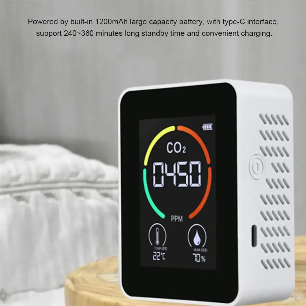 CO2 Detector Multifunctional Thermohygrometer Air Quality Monitor CO2 Monitor Sensor Gas Detector Analyzer Instrument