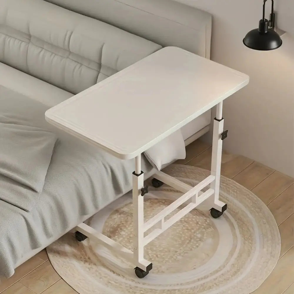 Compact Adjustable Bedside Work Desk with a 4-Wheel Mobile Design - SS