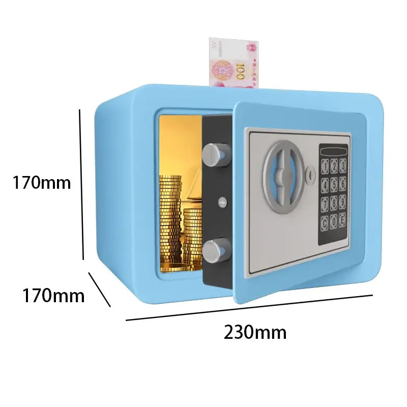 Compact Digital Safe for Cash & Valuables - Blue / Digital Safe - SS