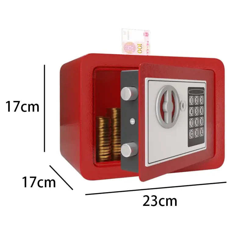 Compact Digital Safe for Cash & Valuables - Red / Digital Safe - SS