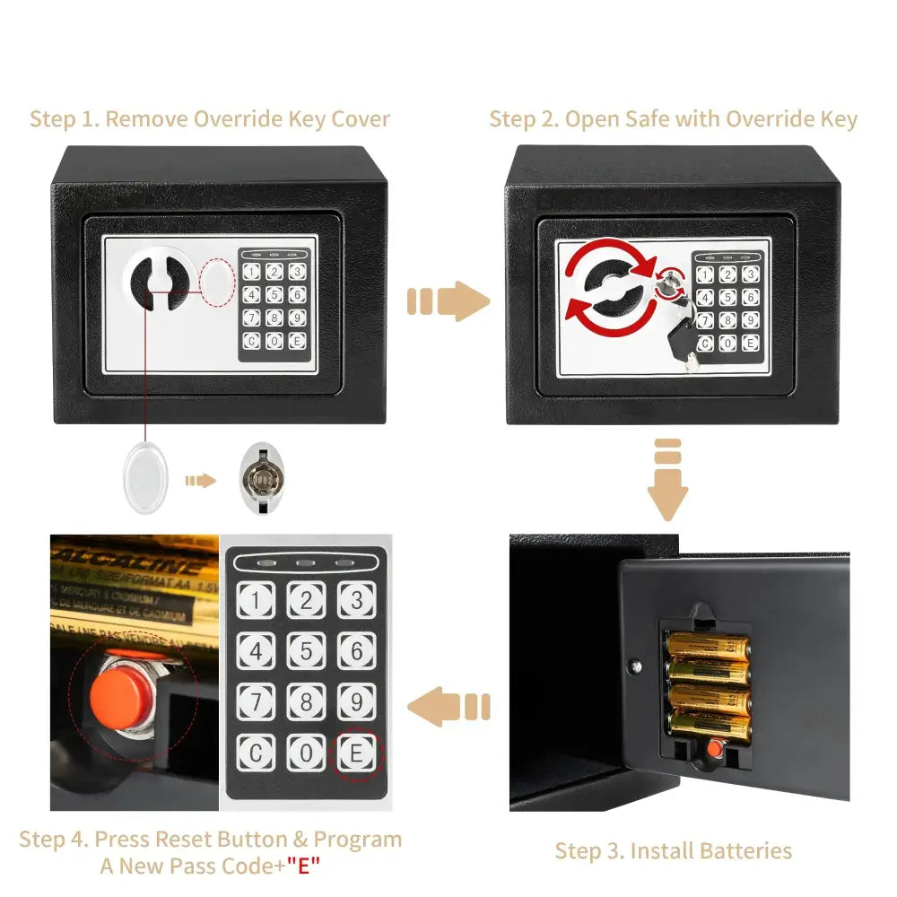 Compact Digital Safe for Cash & Valuables - SS