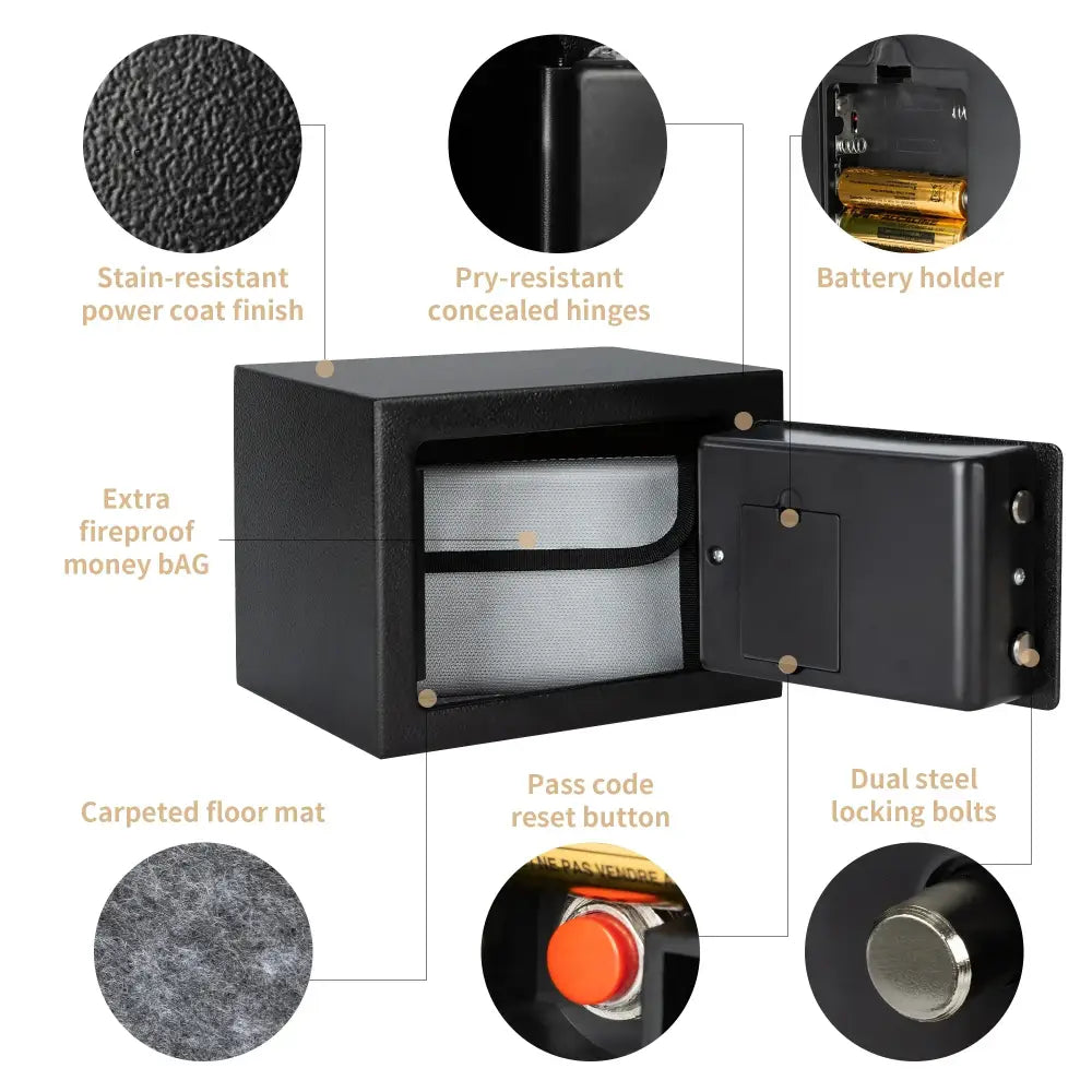 Compact Digital Safe for Cash & Valuables - SS