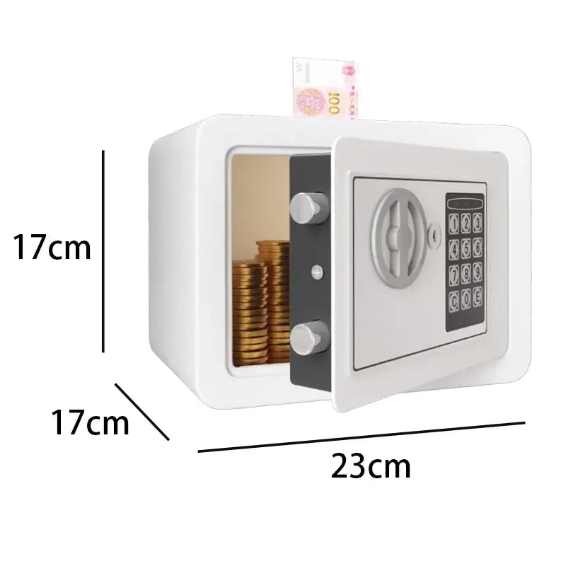 Compact Digital Safe for Cash & Valuables - White / Digital Safe - SS
