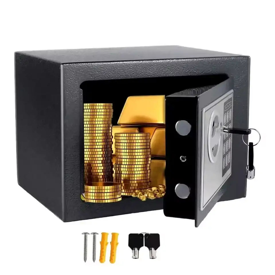 Compact Digital Safe with Key & Password - Digital Lock Safe - SS