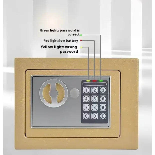 Compact Digital Safe with Key & Password - Digital Lock Safe - SS